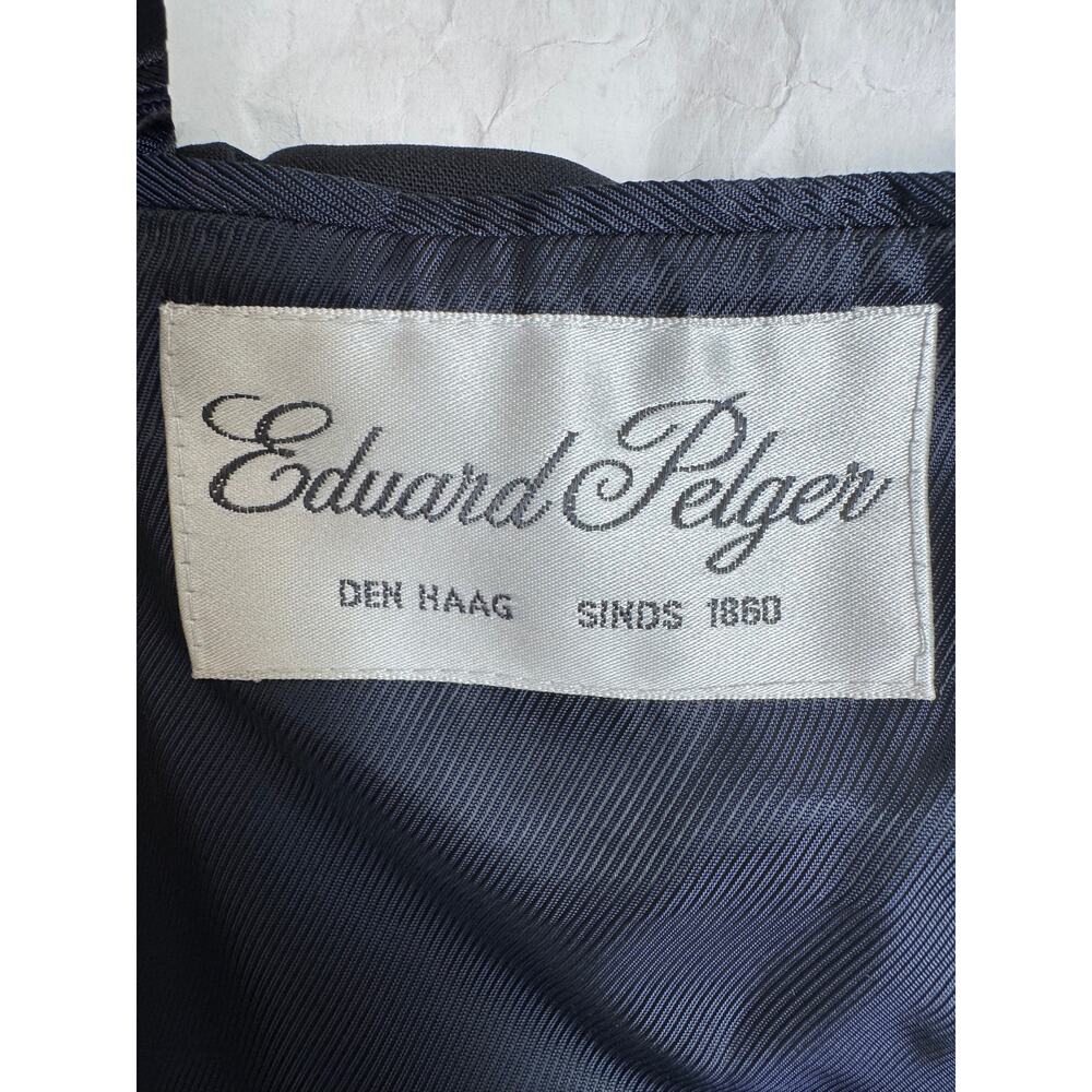 Vintage 90s Edward Pelger Navy Wool Double Breasted Overcoat XL - Picture 12 of 16